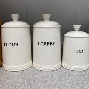 Three Kitchen Ceramic Jars